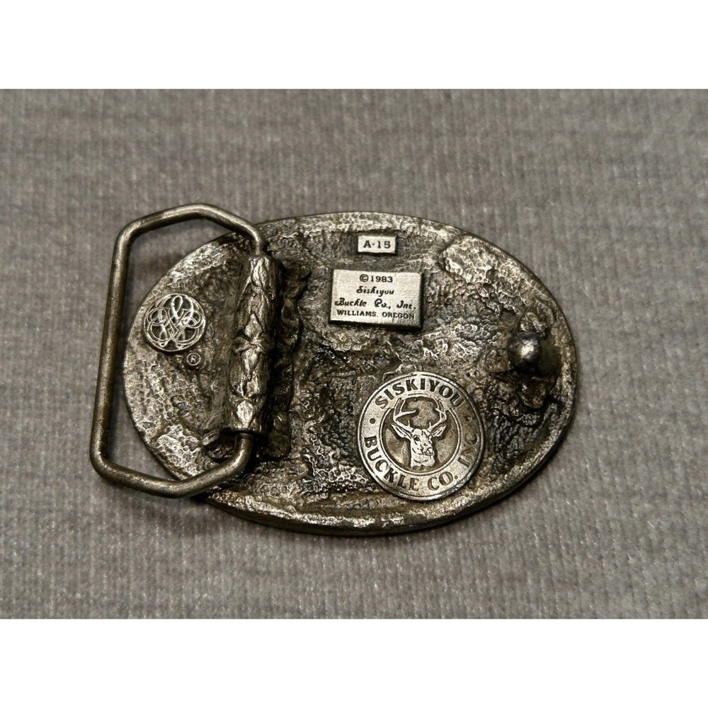 Vintage Siskiyou 1983 Silver Eagle Western Belt Buckle Rodeo Southwestern - Picture 3 of 8